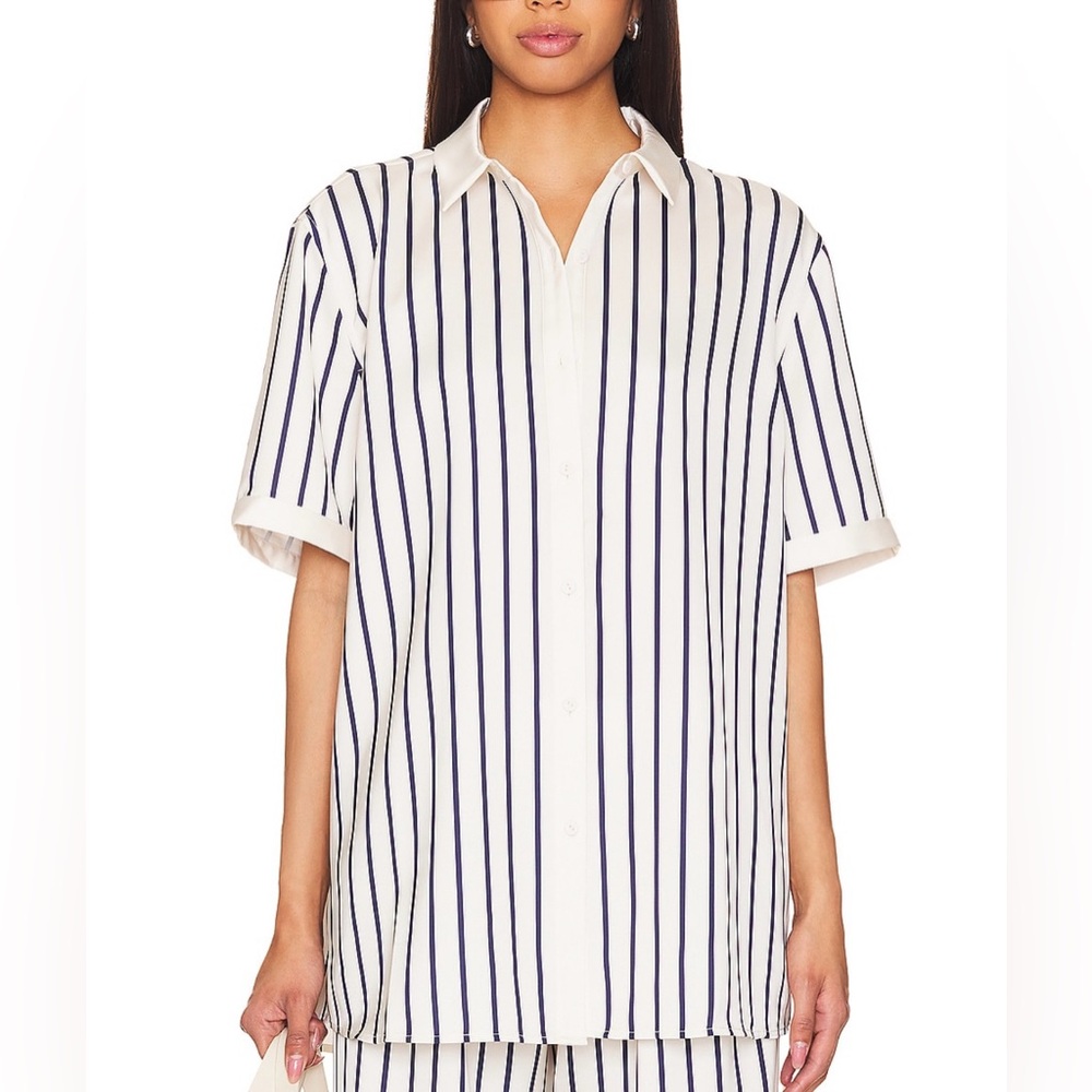 SER.O.YA Davey Blouse in Navy & Ivory Stripe